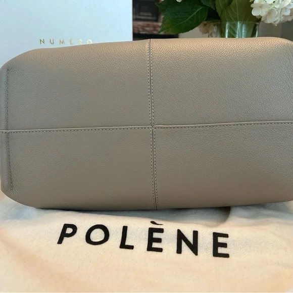 Authentic Polene Numero Neuf handbag in Textured Taupe - Picture 12 of 17